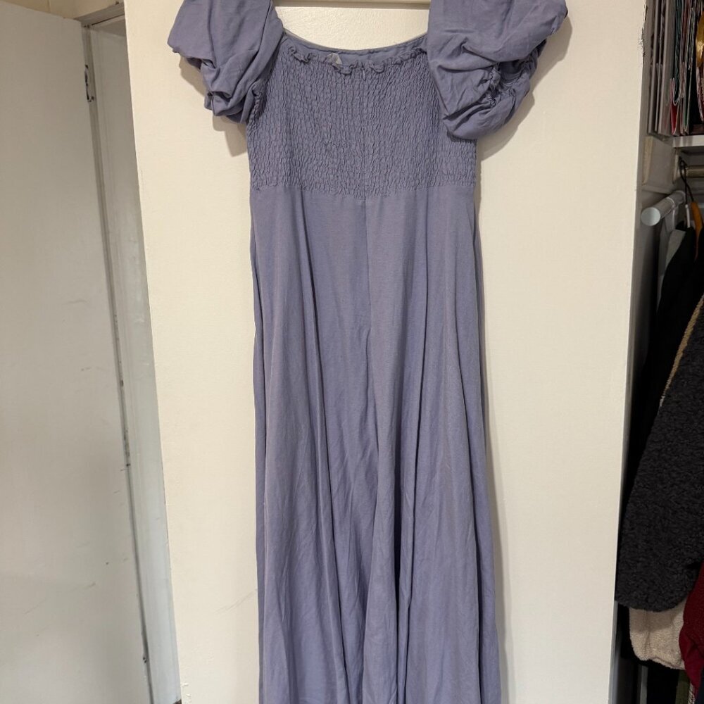 ✨ ASTR The Label Lavender Off-Shoulder Puff Sleeve Midi Dress ✨ - Picture 9 of 10